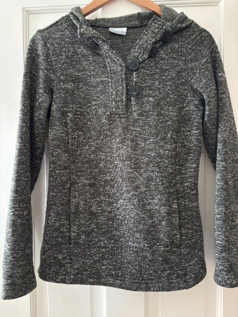 Columbia Darling Days Olive Gray Heathered Pullover Hoodie in XS